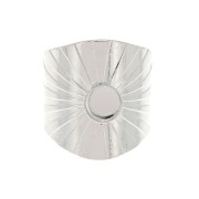 Adjustable wide ring for 6mm flat back cabochon - fine silver plating x1|raw }}