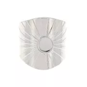 Adjustable wide ring for 6mm flat back cabochon - fine silver plating x1