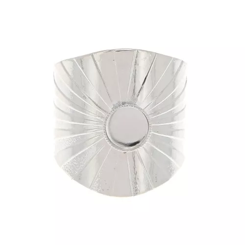 Adjustable wide ring for 6mm flat back cabochon - fine silver plating x1