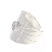 Adjustable wide ring for 6mm flat back cabochon - fine silver plating x1