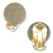 Ear clips with 13mm pad fine Gold plated x2