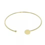 Thin bangle bracelet for 8 mm cabochon -  Gold plated 3 micron x1