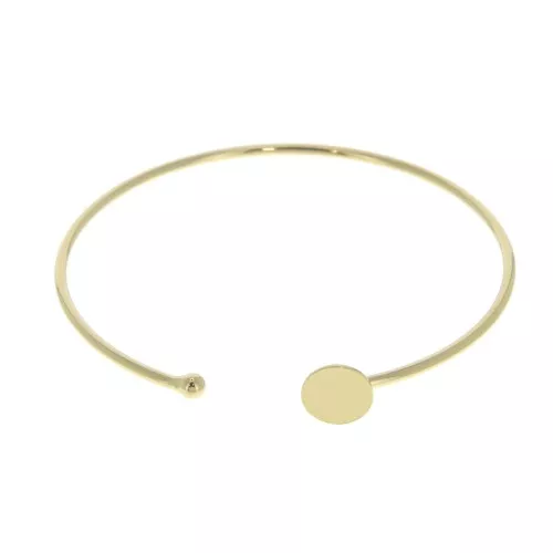 Thin bangle bracelet for 8 mm cabochon - Gold plated 3 micron x1