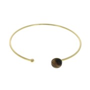 Thin bangle bracelet for 8 mm cabochon -  Gold plated 3 micron x1