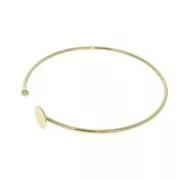 Thin bangle bracelet for 8 mm cabochon -  Gold plated 3 micron x1