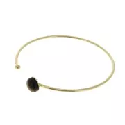 Thin bangle bracelet for 8 mm cabochon -  Gold plated 3 micron x1