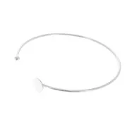 Thin bangle bracelet for 8 mm cabochon - fine silver plating x1