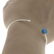 Thin bangle bracelet for 8 mm cabochon - fine silver plating x1