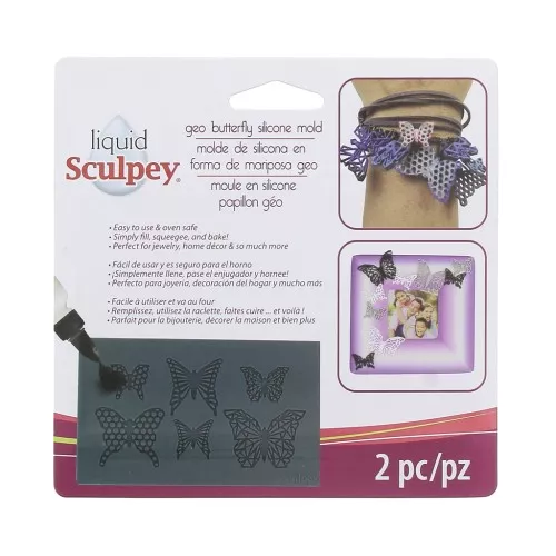 Oven-safe Sculpey silicon Mold - Geo Butterfly x1