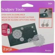 Oven-safe Sculpey silicon Mold - Mandala x1
