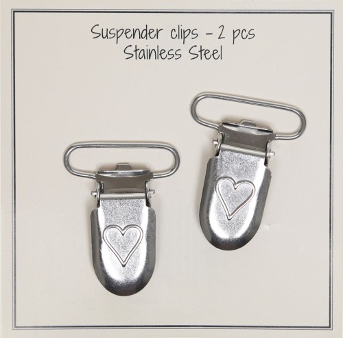 38mm Suspender clips - Sainless Steel x2