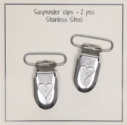 38mm Suspender clips - Sainless Steel x2