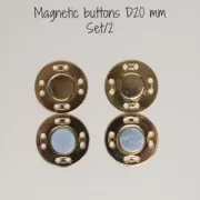 20mm Magnetic buttons - Gold Tone x2