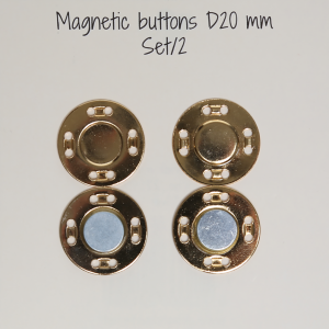 20mm Magnetic buttons - Gold Tone x2