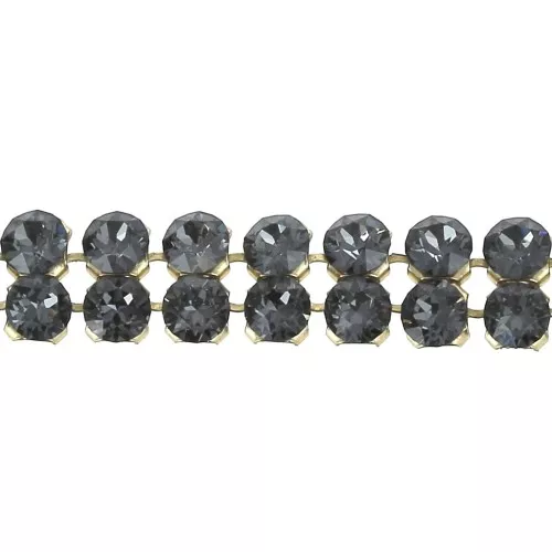5.3mm PureCrystal Crystal Mesh 40001 2 rows - Crystal Silver Night - Gold Tone x5cm