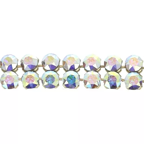 5.3mm PureCrystal Crystal Mesh 40001 2 rows - Crystal AB - Gold Tone x5cm