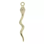 28x3.3mm Snake pendant with 2 zirconium oxide - Fine gold plated x1