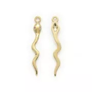 28x3.3mm Snake pendant with 2 zirconium oxide - Fine gold plated x1