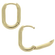 14x10mm Oval leverback to decorate - Gold Tone x2