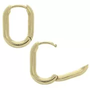 14x10mm Oval leverback to decorate - Gold Tone x2