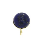 Earstuds for 10mm flat back cabochon - Open ring - Fine Gold plated x2