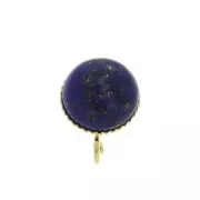 Earstuds for 10mm flat back cabochon - Open ring - Fine Gold plated x2