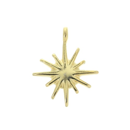 13x11mm North Star charm - fine Gold plated x1
