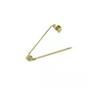 22mm Base Metal Bar Pin for brooch creation - fine Gold plated x1