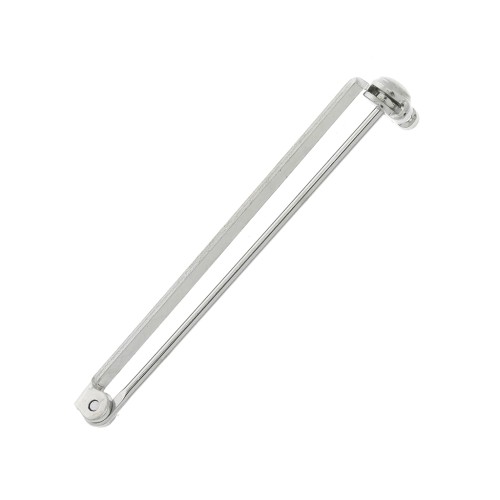 38mm Base Metal Bar Pin for brooch creation - Rhodium Tone x1
