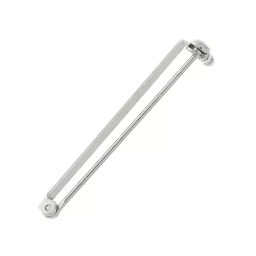 38mm Base Metal Bar Pin for brooch creation - Rhodium Tone x1