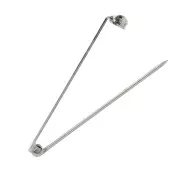 38mm Base Metal Bar Pin for brooch creation - Rhodium Tone x1