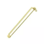 38mm Base Metal Bar Pin for brooch creation - fine Gold plated x1
