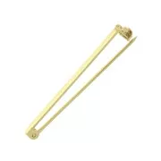 38mm Base Metal Bar Pin for brooch creation - fine Gold plated x1
