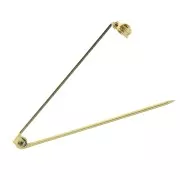 38mm Base Metal Bar Pin for brooch creation - fine Gold plated x1
