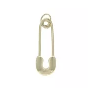 25x8mm Safety pin Pendant - Gold plated 3 micron x1