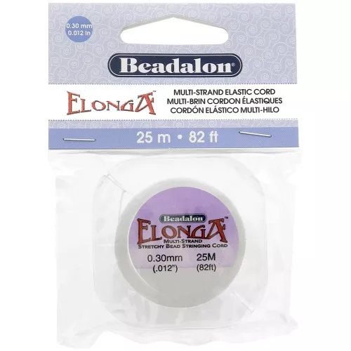 Elonga elastic cord 0.30 mm Multi-strand - White x25m