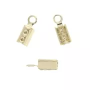 3mm Round lace ends - Gold Plated 3 microns x4