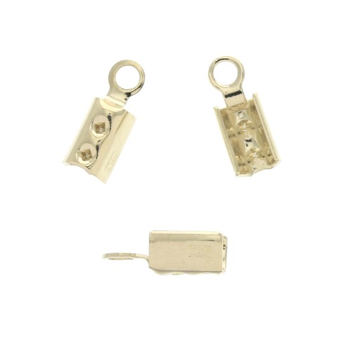 3mm Round lace ends - Gold Plated 3 microns x4