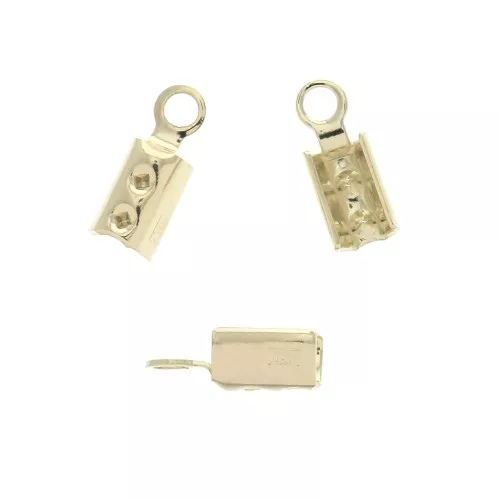 3mm Round lace ends - Gold Plated 3 microns x4