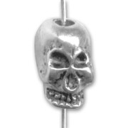 Skull 10mm Old silver tone x1|raw }}
