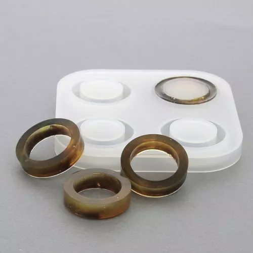 Silicone mold for 4 large inclusion resin rings x1