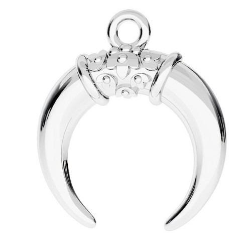 17x14.5mm 925 Sterling Silver horn/half-moon charm x1