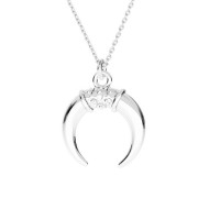 17x14.5mm 925 Sterling Silver horn/half-moon charm x1