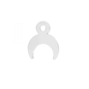 8.5x7mm 925 Sterling Silver mini hal-moon charm x1|raw }}