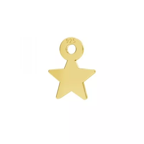 8x7mm 925 Sterling Silver mini star charm - Fine Gold Plated x1