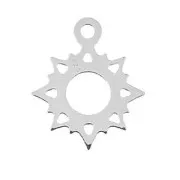 15x12.5mm 925 Sterling Silver sun charm x1