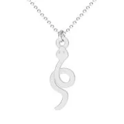 16x5.5mm 925 Sterling Silver snake charm - Fine Gold Plated x1 