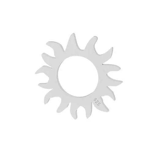 12.5mm 925 Sterling Silver sun spacer x1