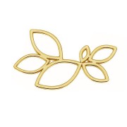 22x14mm 925 Sterling Silver leaf spacer- Fine Gold Plated x1|raw }}