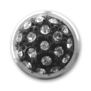 Screw-on clasp withe strass 12mm black/Crystal x1|raw }}